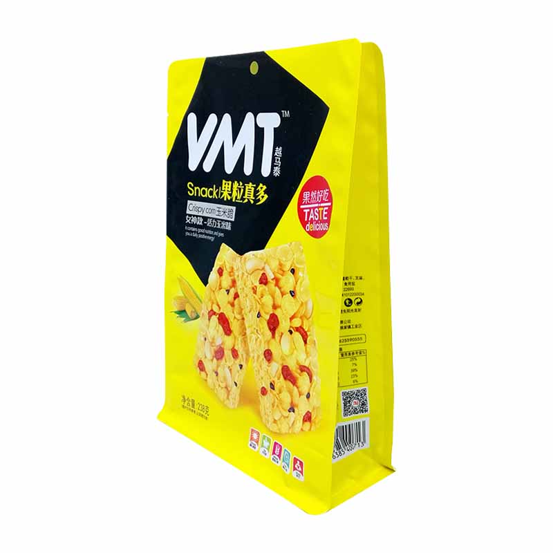 238g heat seal PET/VMPET/PE pouch packaging bag for crispy corn with side window