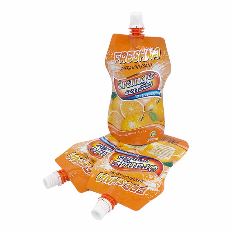 200ml stand up pouch with nozzle for orange juice and beverage
